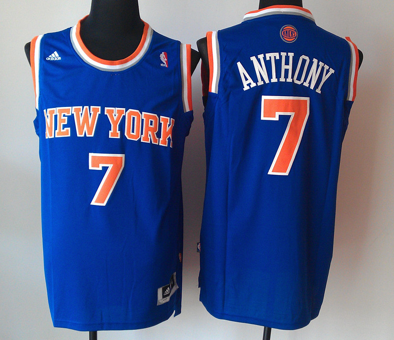  NBA New York Knicks 7 Carmelo Anthony New Revolution 30 Swingman Blue 2012 New Jersey